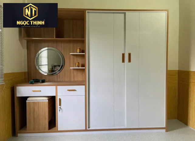 TỦ QUẦN ÁO KẾT HỢP BÀN MAKEUP TIỆN LỢI